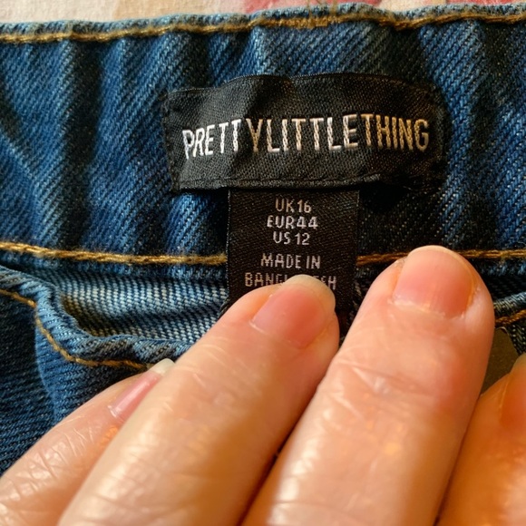 PrettyLittleThing Blue Flare & Wide Leg Jeans - Picture 8 of 12